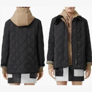 Burberry Coat Quilted Puffer Barn Jacket LOGO Cotswold Black House Check Plaid S